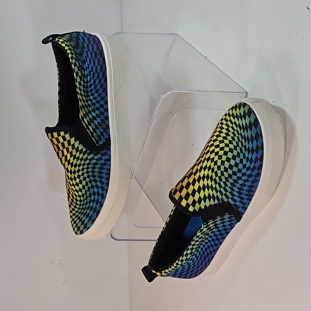 Skechers multicolor rainbow checkerboard Slip-On Sneakers
